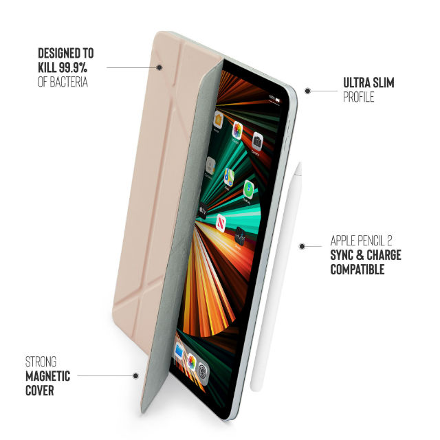 Vista frontal de la funda Origami Folio No4 de Pipetto para  iPad Pro 11" 3ª gen / iPad Air 10,9" 4ª gen rosa